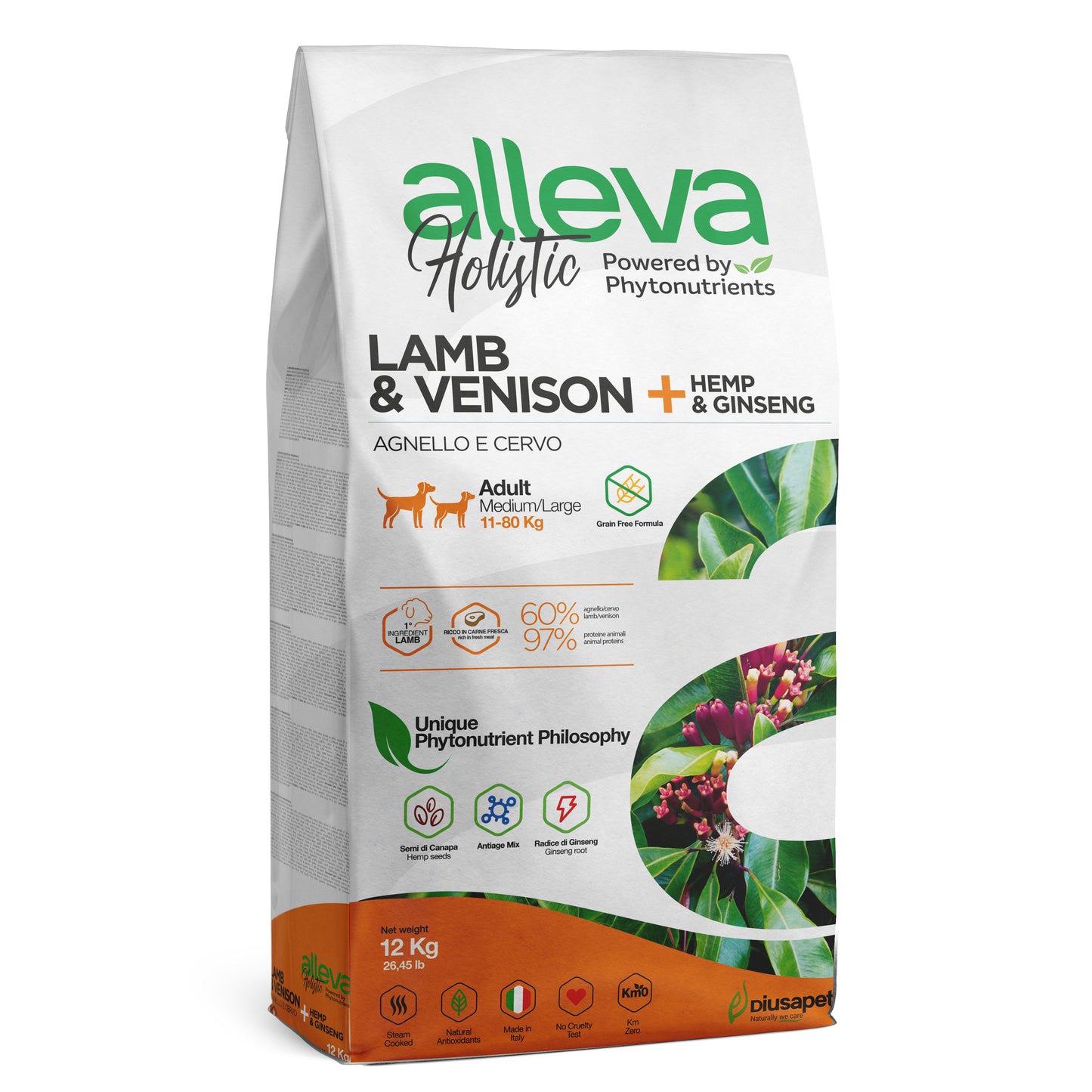 Alleva Holistic Adulto/Cordero y Venado/Med-Maxi 12 kg