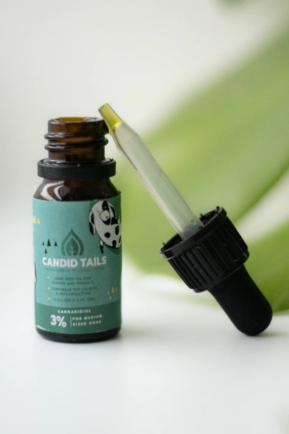Aceite de cañamo de amplio espectro al 3% para perros pequeños.