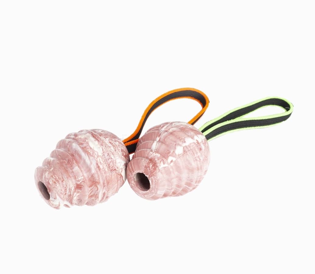 Pelota con Asa Julius K9 de Cabañas del Monte para perros, un juguete resistente y versátil diseñado para proporcionar horas de diversión interactiva. Esta pelota de alta calidad, equipada con un asa robusta, es ideal para juegos de tirar y traer, así como para entrenamientos de obediencia y agilidad