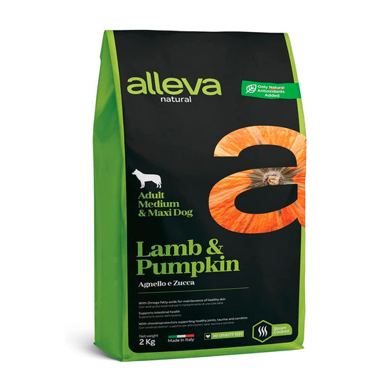 Alleva Natural Adulto/Cordero y Calabaza/Med-Maxi 12 kg