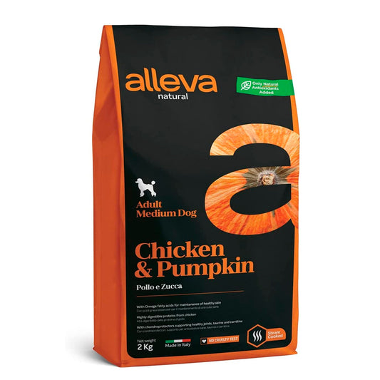 Alleva Natural Adulto/Pollo y Calabaza/Med 12 kg